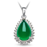 Emerald look stainless steel pendant