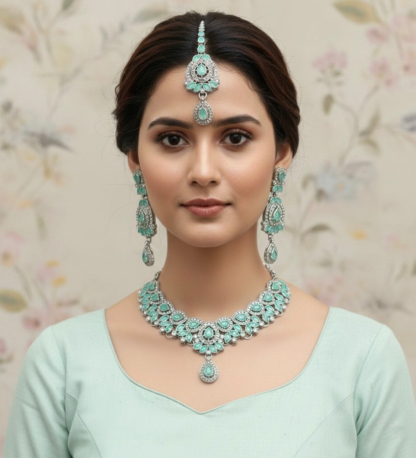 Aquamarine Zarcon Necklace Set