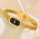 Gold tone stainless steel bracelet watch (Artificial)