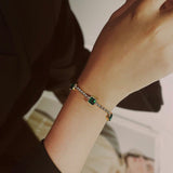 Zircon & Emerald Bracelet – Stainless Steel