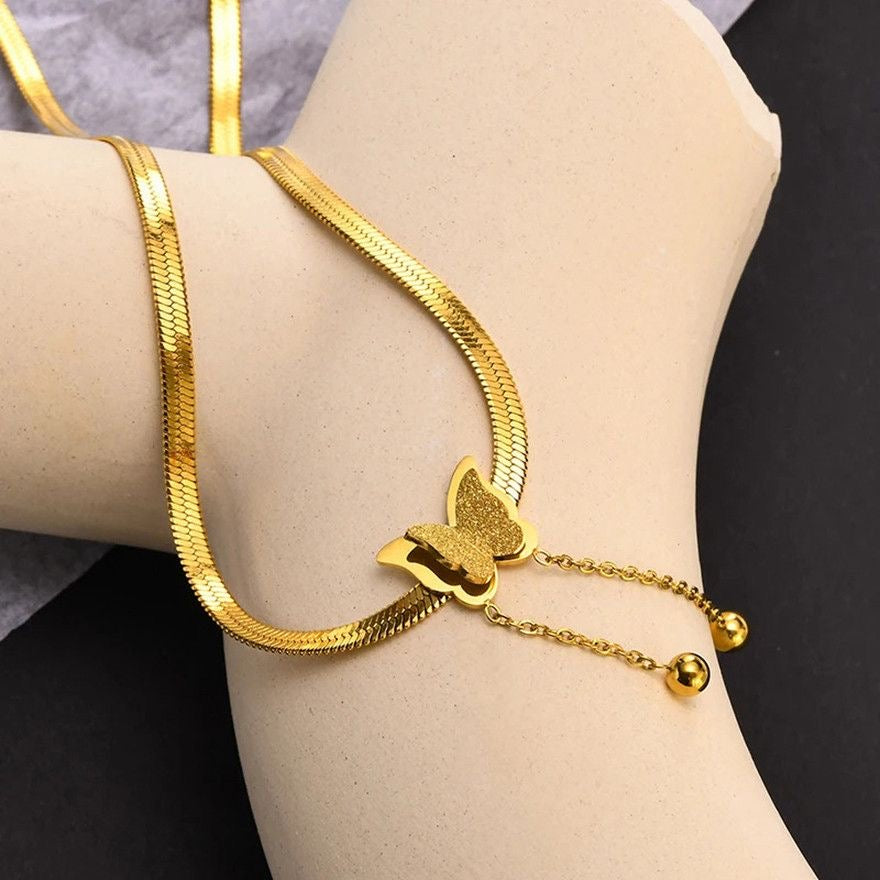 Stainless steel butterfly pendant