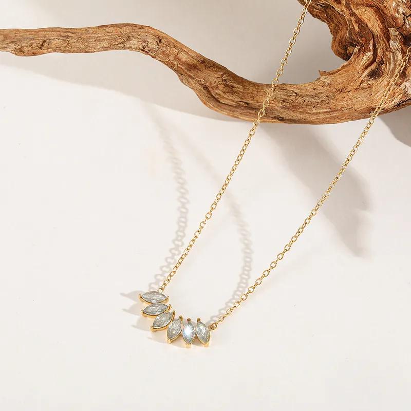 stainless steel marquise necklace