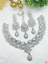 Silver Gemstone Necklace Set