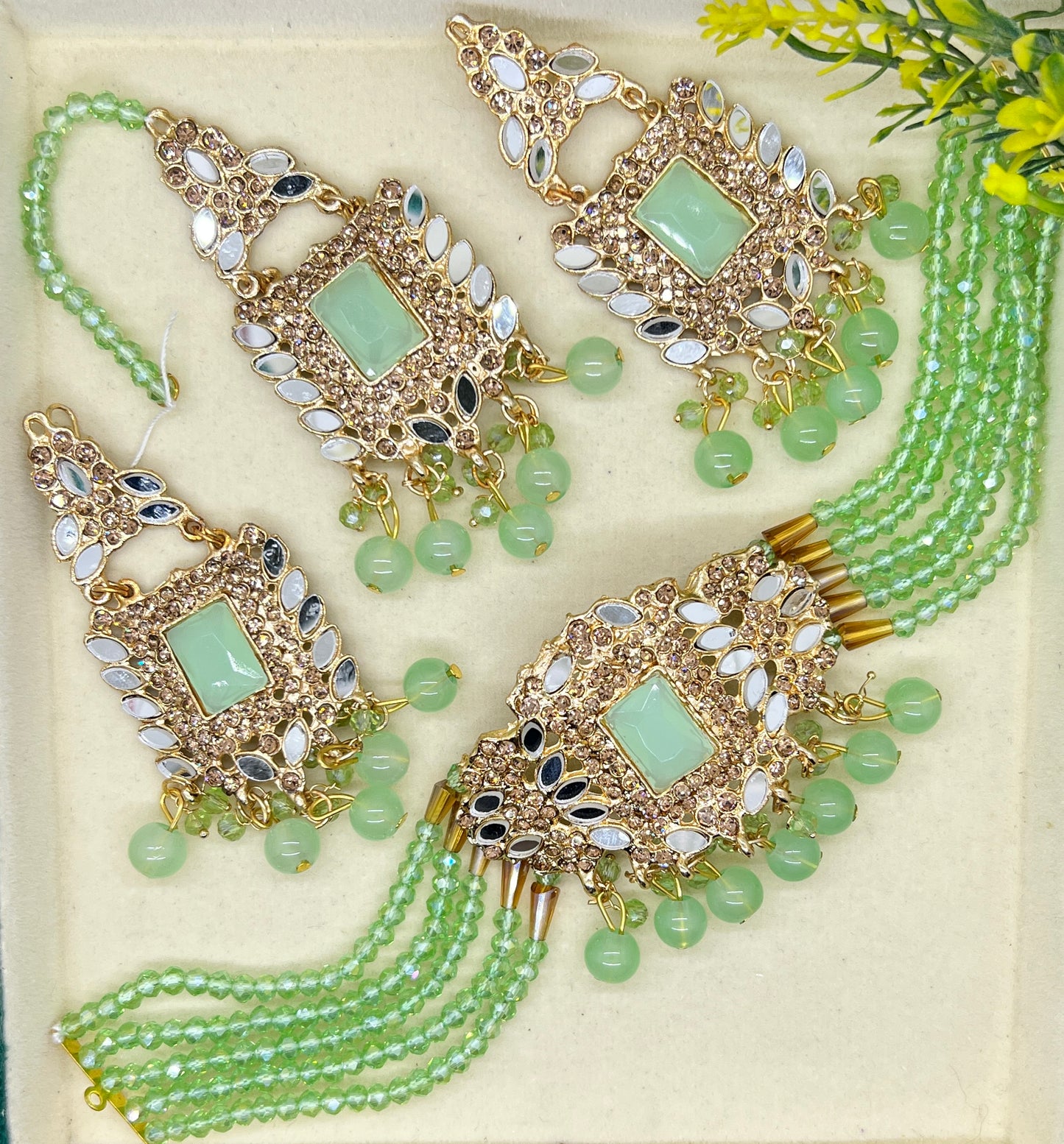 Mint green choker set