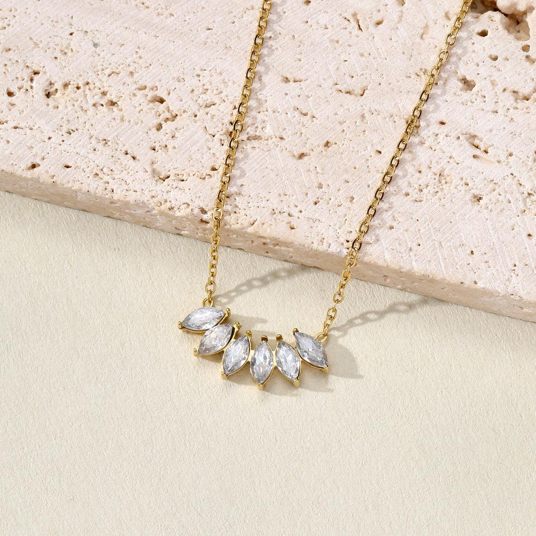 stainless steel marquise necklace