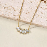 stainless steel marquise necklace