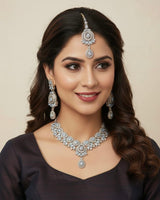 Silver Gemstone Necklace Set