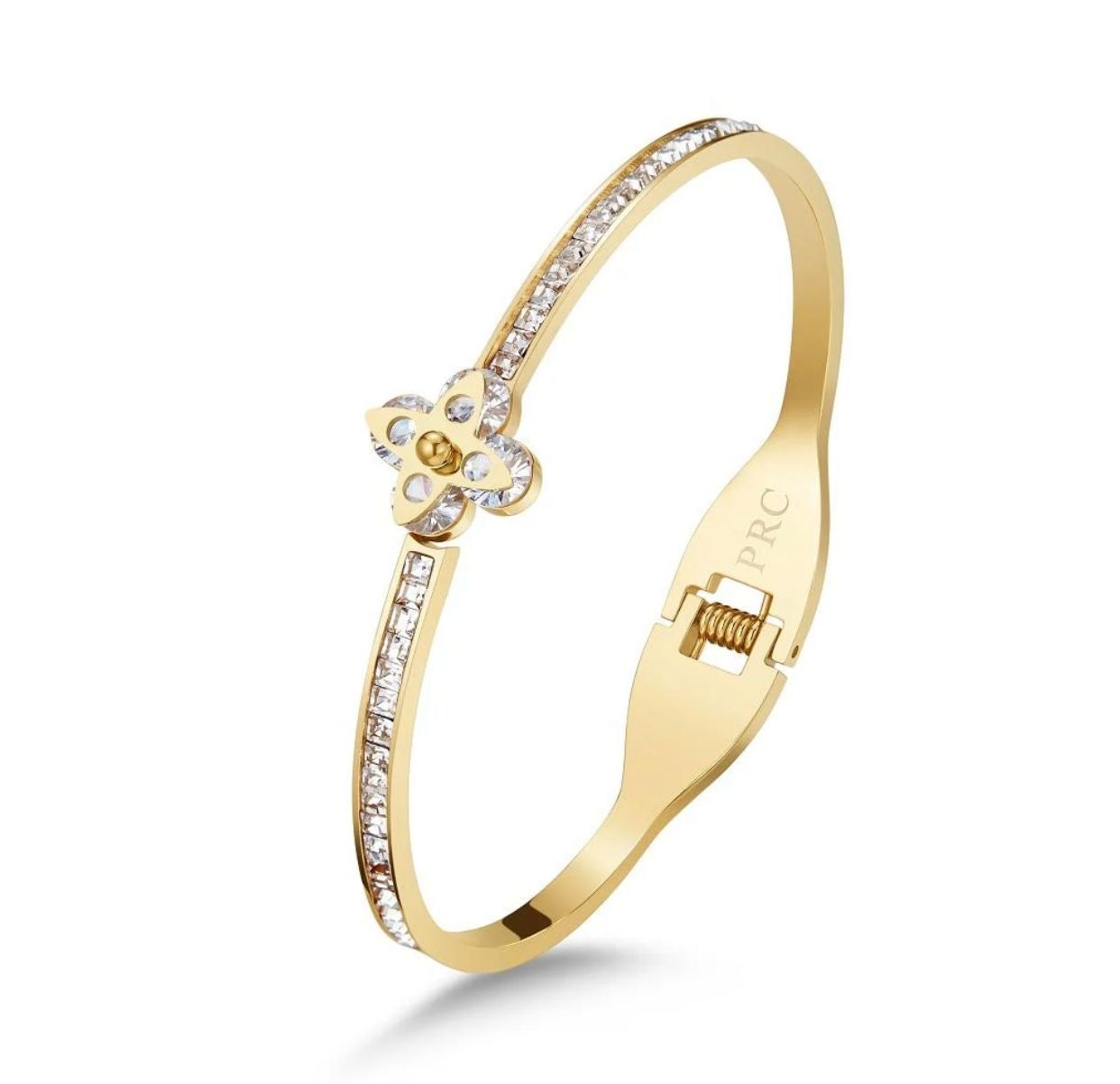 Stainless steel floral bracelet